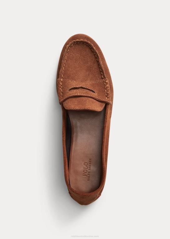 bleg rødbrun Kvinder Ralph Lauren ashtyn ruskind penny loafer Z426B9613