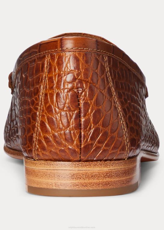 cuoio Kvinder Ralph Lauren loafer i ashtyn præget læder Z426B9615