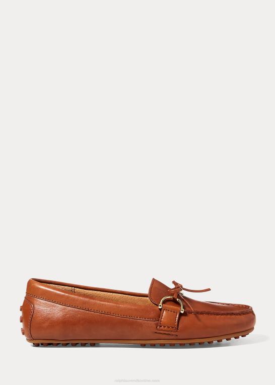 dyb sadelbrun Kvinder Ralph Lauren briley læder loafer Z426B5079