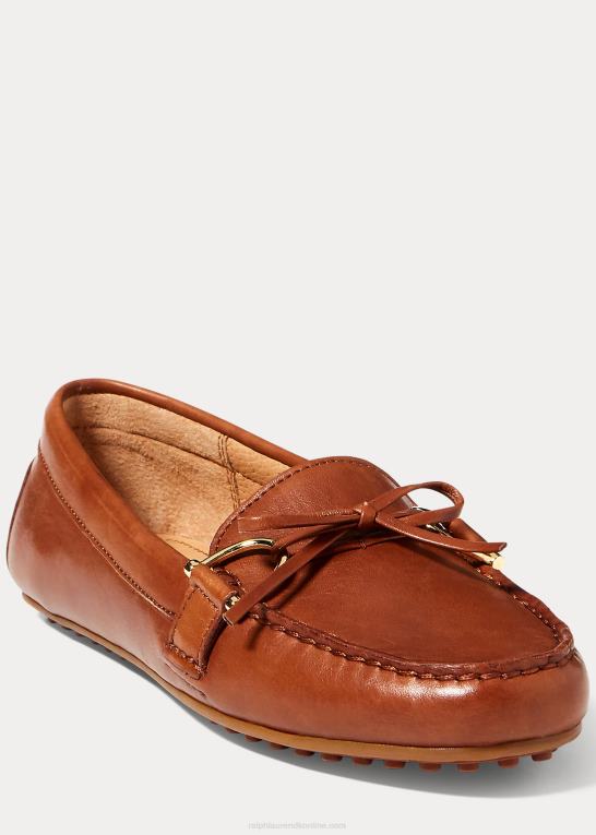 dyb sadelbrun Kvinder Ralph Lauren briley læder loafer Z426B5079