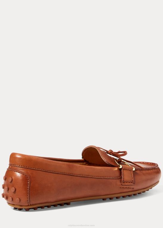 dyb sadelbrun Kvinder Ralph Lauren briley læder loafer Z426B5079