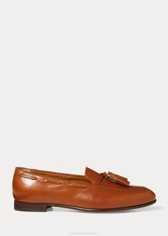 tan Kvinder Ralph Lauren quillis kalveskind loafer med kvaster Z426B9687