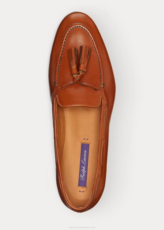 tan Kvinder Ralph Lauren quillis kalveskind loafer med kvaster Z426B9687