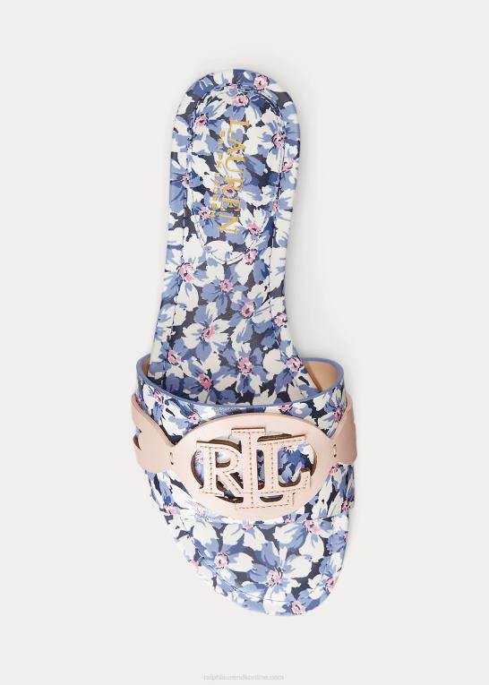 blå/creme/pink Kvinder Ralph Lauren alegra blomstret slidesandal i læder Z426B4995