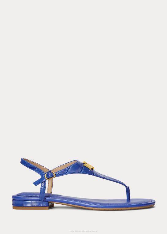 blå saturn Kvinder Ralph Lauren ellington sandal i præget læder Z426B9597