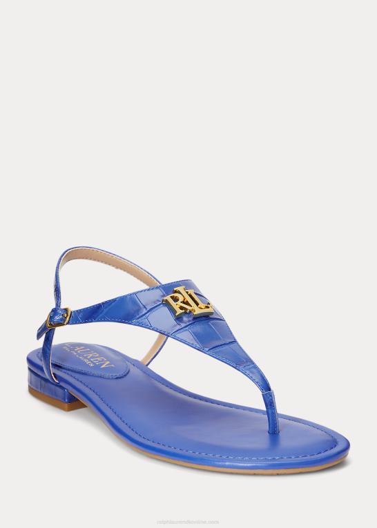 blå saturn Kvinder Ralph Lauren ellington sandal i præget læder Z426B9597