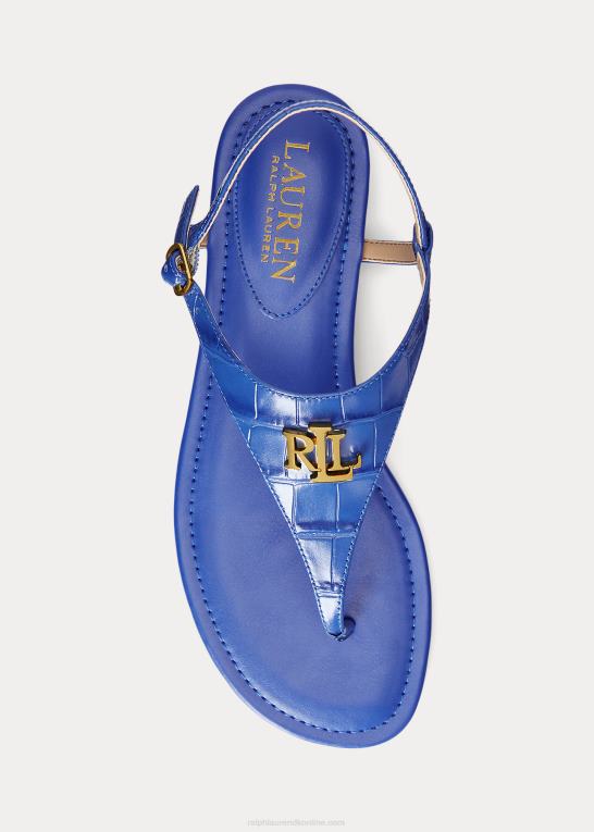 blå saturn Kvinder Ralph Lauren ellington sandal i præget læder Z426B9597