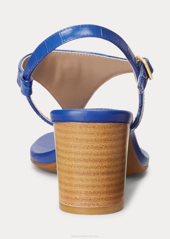 blå saturn Kvinder Ralph Lauren westcott ii sandal i præget læder Z426B5011