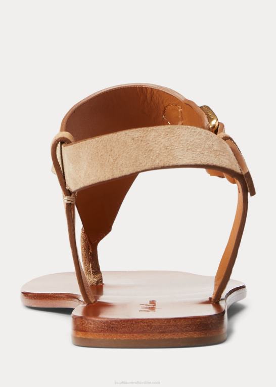 bleg honning Kvinder Ralph Lauren delancie welington sandal i kalveruskind Z426B4972