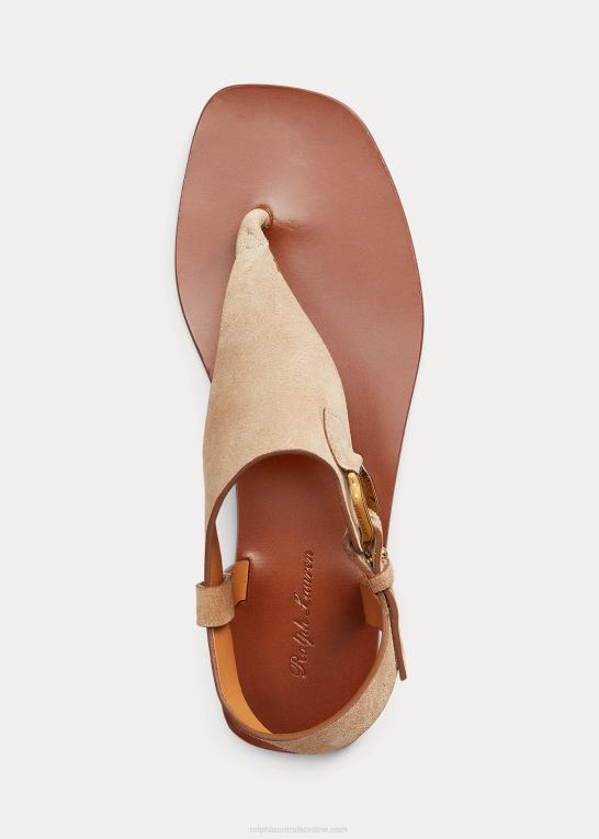 bleg honning Kvinder Ralph Lauren delancie welington sandal i kalveruskind Z426B4972