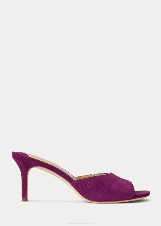 blomme caspia Kvinder Ralph Lauren lyanna sandal i ruskind Z426B5026