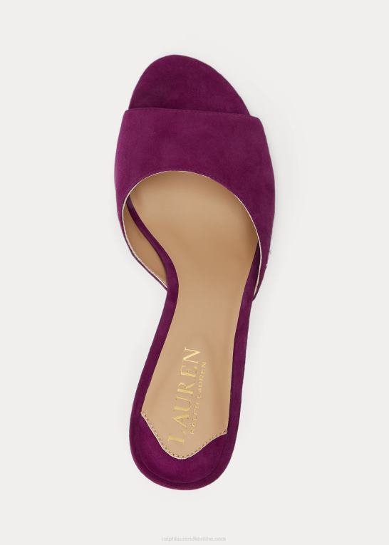 blomme caspia Kvinder Ralph Lauren lyanna sandal i ruskind Z426B5026