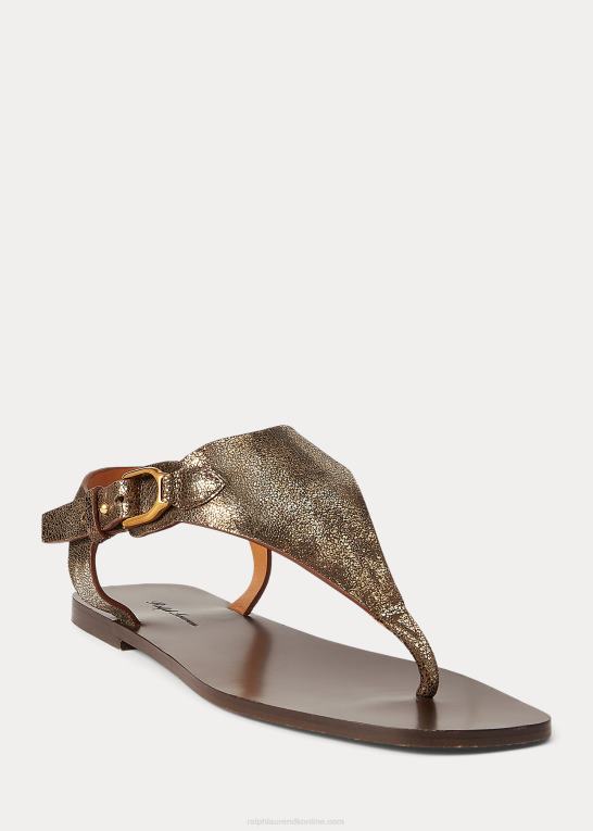 bronze Kvinder Ralph Lauren delancie welington metallisk sandal Z426B4975