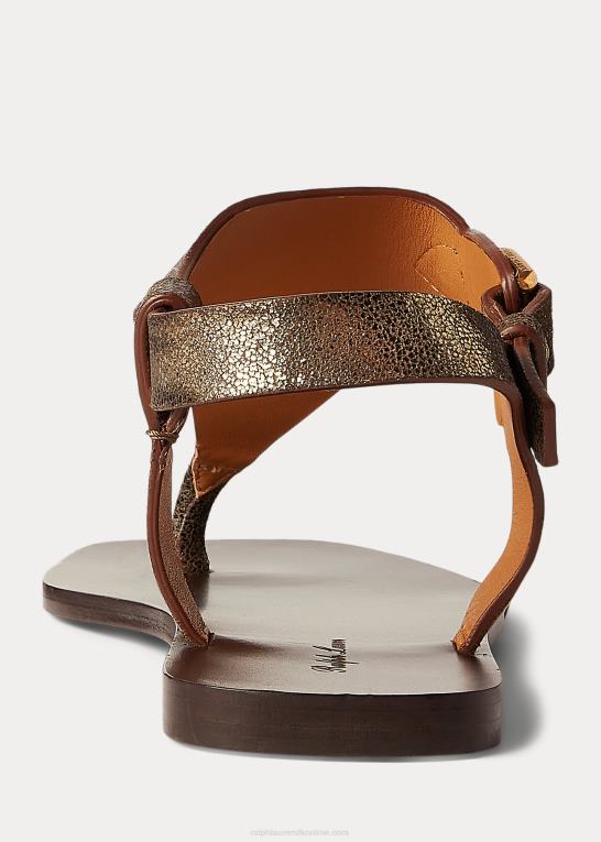 bronze Kvinder Ralph Lauren delancie welington metallisk sandal Z426B4975