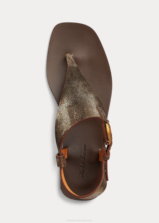 bronze Kvinder Ralph Lauren delancie welington metallisk sandal Z426B4975