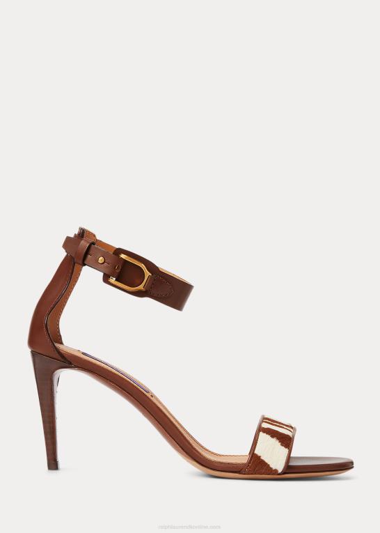 brun/creme Kvinder Ralph Lauren channing welington poleret sandal Z426B9667