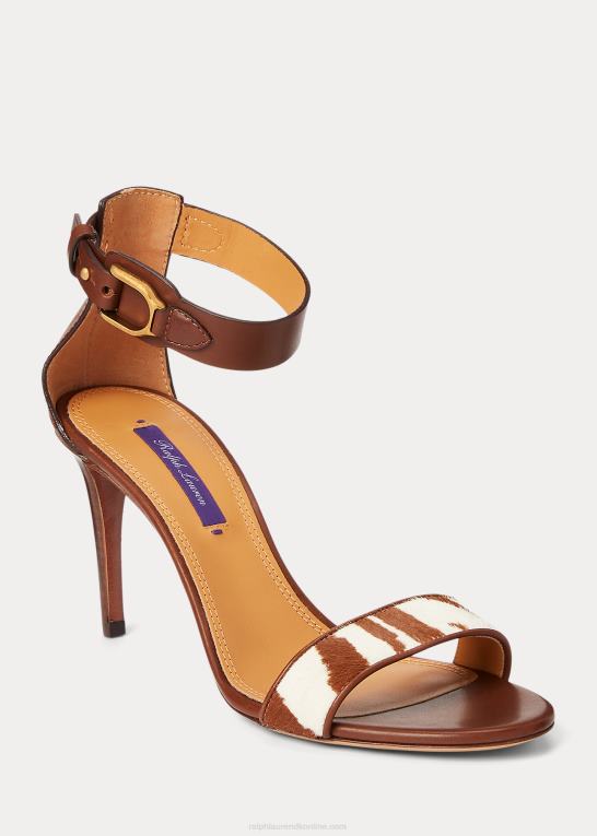 brun/creme Kvinder Ralph Lauren channing welington poleret sandal Z426B9667