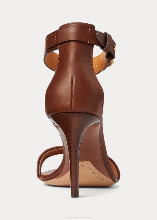 brun/creme Kvinder Ralph Lauren channing welington poleret sandal Z426B9667