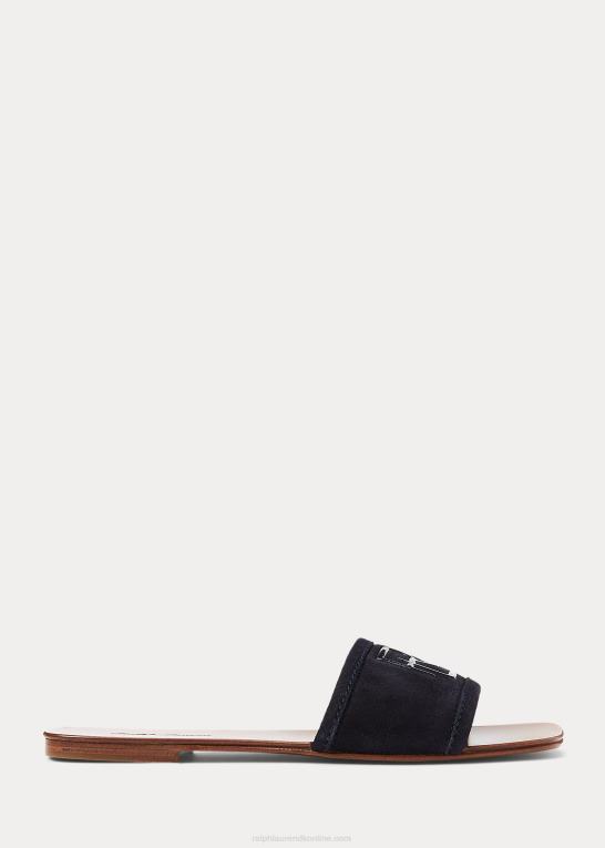 flåde Kvinder Ralph Lauren andela glidesandal i kalveruskind Z426B4978
