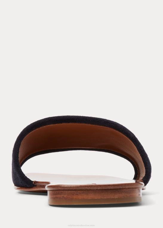 flåde Kvinder Ralph Lauren andela glidesandal i kalveruskind Z426B4978