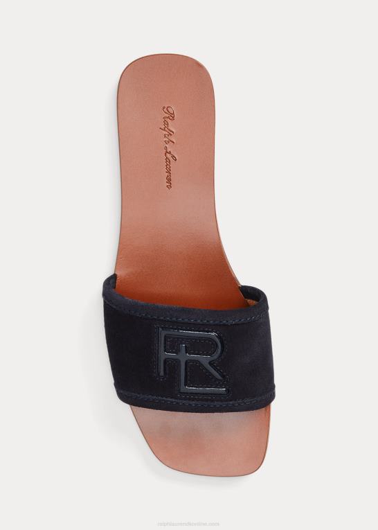 flåde Kvinder Ralph Lauren andela glidesandal i kalveruskind Z426B4978