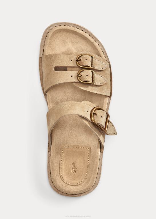 klitbrun Kvinder Ralph Lauren ezra sandal i kalveskind Z426B4965
