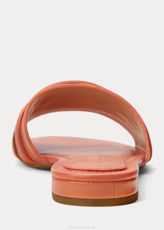 koral ved havnen Kvinder Ralph Lauren alegra krokodillepræget lædersandal Z426B9716