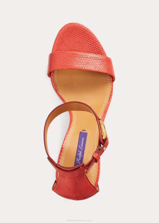 krydret appelsin Kvinder Ralph Lauren channing welington præget sandal Z426B9656
