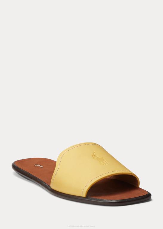 limone Kvinder Ralph Lauren glidesandal i læder fra vachetta Z426B4970