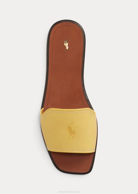limone Kvinder Ralph Lauren glidesandal i læder fra vachetta Z426B4970