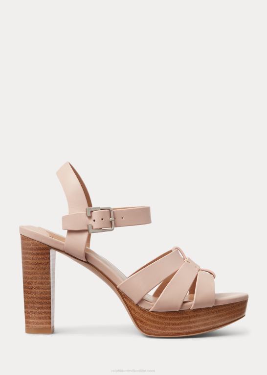 lyserød Kvinder Ralph Lauren soffia nappa læder sandal Z426B5022