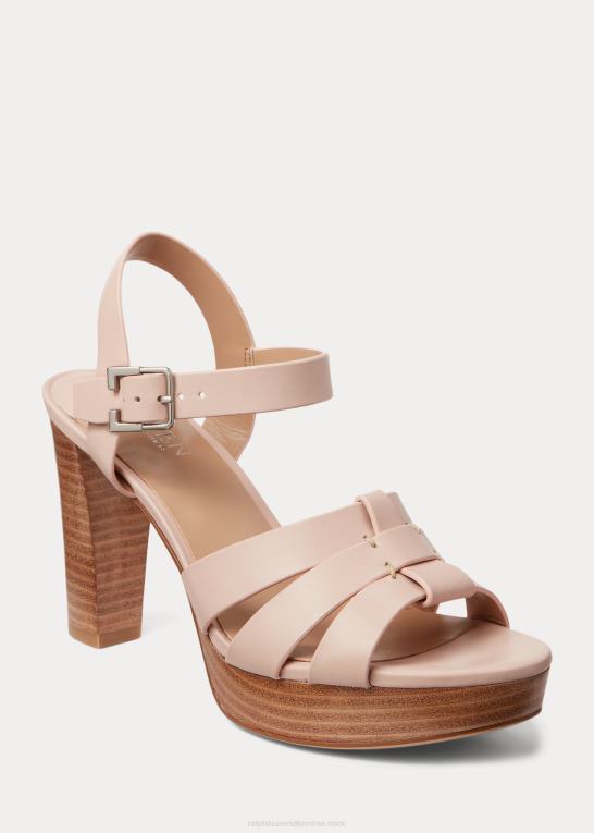 lyserød Kvinder Ralph Lauren soffia nappa læder sandal Z426B5022