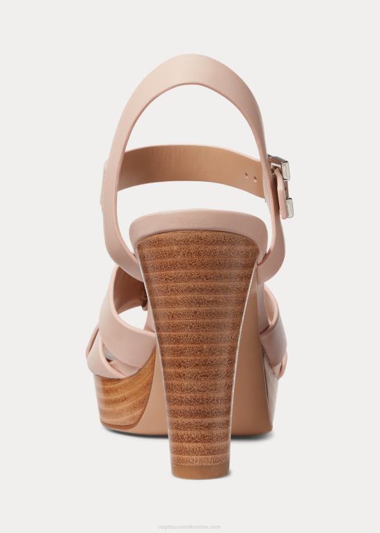 lyserød Kvinder Ralph Lauren soffia nappa læder sandal Z426B5022