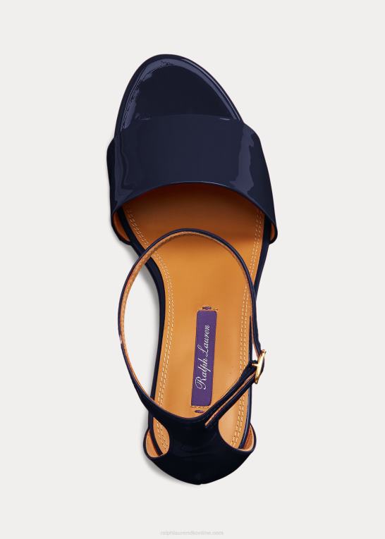 marine flåde Kvinder Ralph Lauren allston sandal i patenteret kalveskind Z426B9669