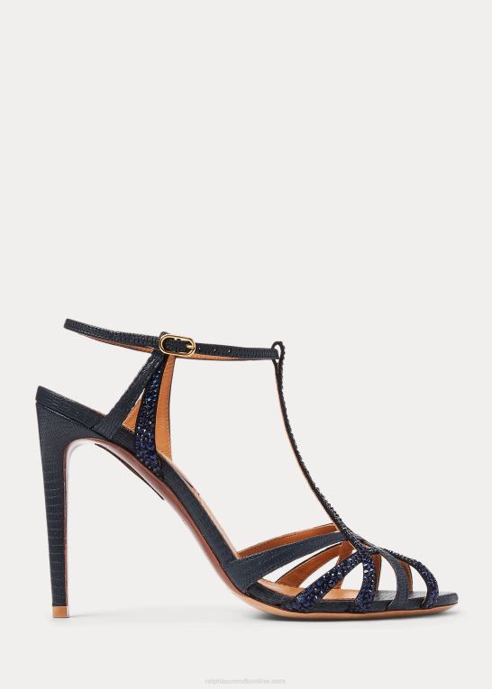 marine flåde Kvinder Ralph Lauren brønd udsmykket ruskind & læder sandal Z426B9665