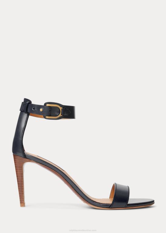 marine flåde Kvinder Ralph Lauren colson welington box sandal i kalveskind Z426B9666