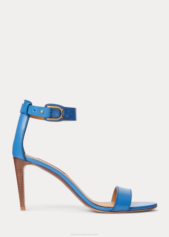 mellemblå Kvinder Ralph Lauren channing welington box sandal i kalveskind Z426B9663