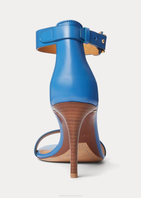 mellemblå Kvinder Ralph Lauren channing welington box sandal i kalveskind Z426B9663