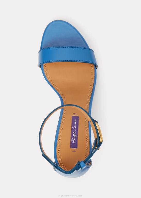 mellemblå Kvinder Ralph Lauren channing welington box sandal i kalveskind Z426B9663