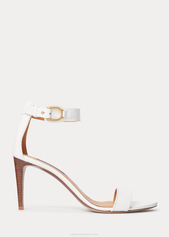 off white Kvinder Ralph Lauren channing welington box sandal i kalveskind Z426B9660