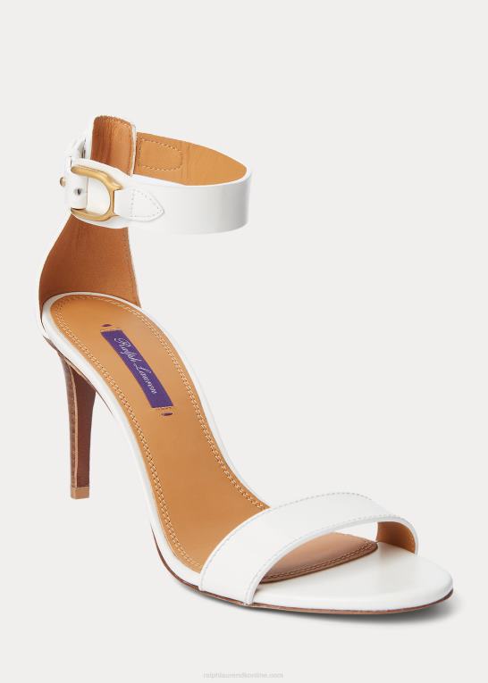off white Kvinder Ralph Lauren channing welington box sandal i kalveskind Z426B9660