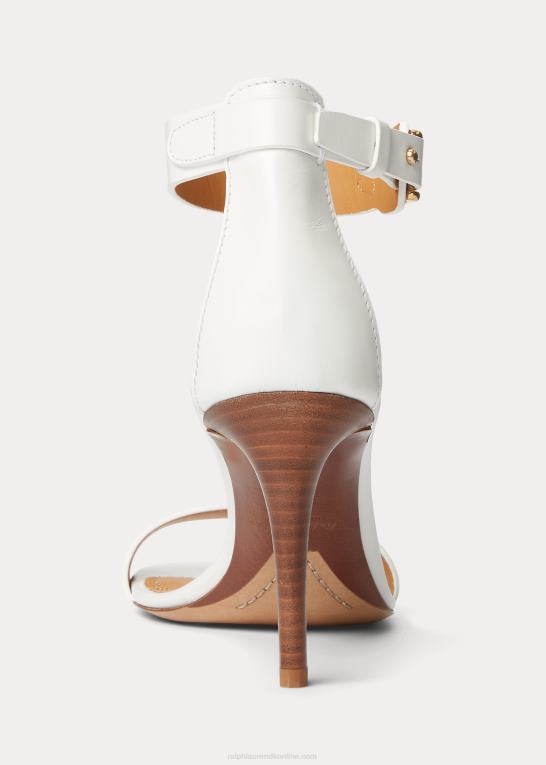 off white Kvinder Ralph Lauren channing welington box sandal i kalveskind Z426B9660