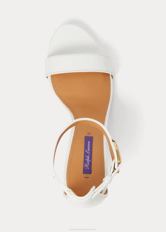 off white Kvinder Ralph Lauren channing welington box sandal i kalveskind Z426B9660