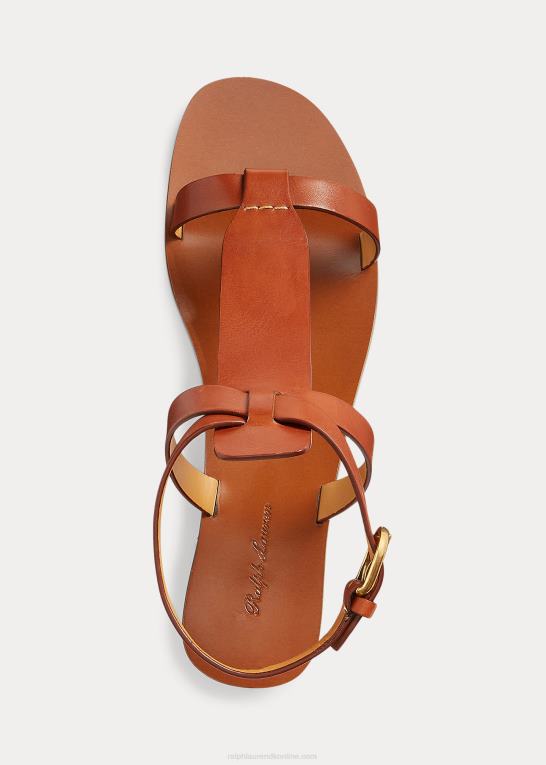 papaya Kvinder Ralph Lauren sandal af dyllon poleret kalveskind Z426B9652