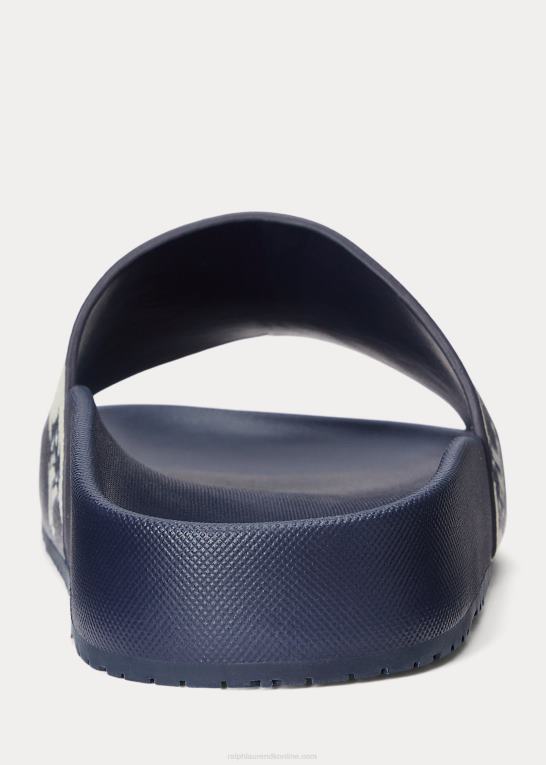 raffineret flåde Kvinder Ralph Lauren audrina logo imiteret læder sandal Z426B4993