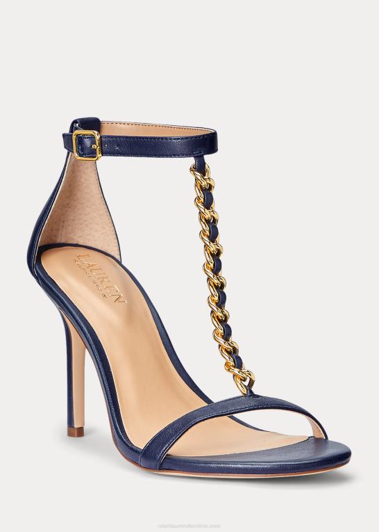 raffineret flåde Kvinder Ralph Lauren sandal i kate nappa læder Z426B9721