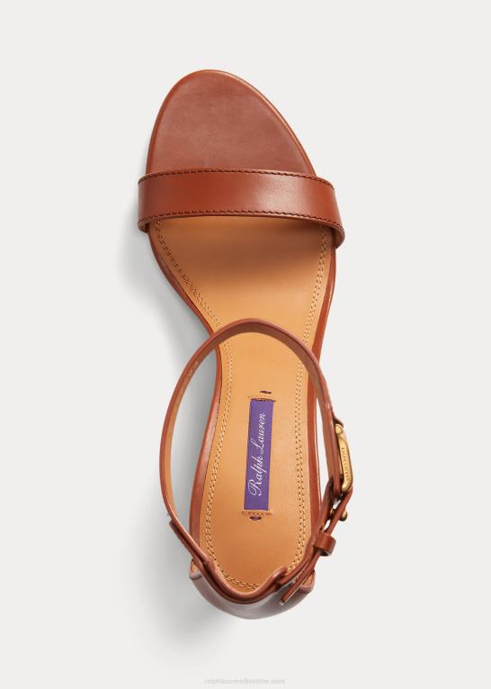 rl guld Kvinder Ralph Lauren channing welington poleret sandal Z426B9645
