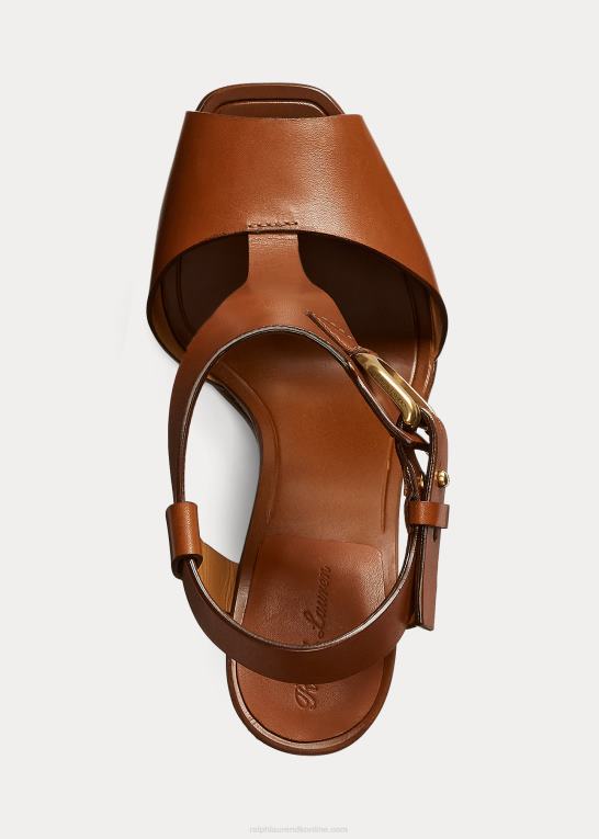 rl guld Kvinder Ralph Lauren emilie welington sandal i kalveskind Z426B9647