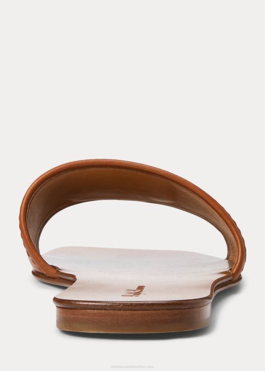 rl guld/brun multi Kvinder Ralph Lauren andela sandal i poleret kalveskind Z426B4981
