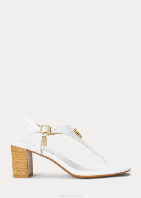 rl hvid Kvinder Ralph Lauren westcott ii sandal i præget læder Z426B5010